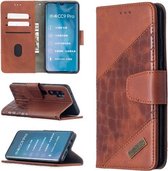 Voor xiaomi mi CC9 pro bijpassende kleur krokodil textuur horizontale flip pu lederen tas met portemonnee & houder & kaartsleuven (bruin)