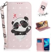 Voor Motorola Moto G8 Power Lite 3D Geschilderd Patroon Magnetische Aantrekkelijkheid Horizontale Flip Leren Case met Houder & Kaartsleuf & Portemonnee & Lanyard (Love-Heart Bear)