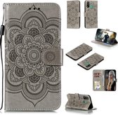 Voor Huawei P Smart 2020 Mandala Embossing Patroon Horizontale Flip Leren Case met Houder & Kaartsleuven & Portemonnee & Fotolijst & Lanyard (Grijs)