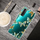 Voor Huawei P Smart 2021 Gekleurde tekening Clear TPU beschermhoesjes (Dorking Butterfly)