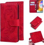 Voor LG Velvet / G9 Tiger Embossing Pattern Horizontale Flip lederen tas met houder & kaartsleuven & portemonnee (rood)