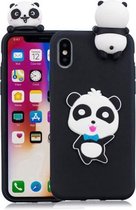Voor iPhone XS Max 3D Cartoon Pattern Shockproof TPU beschermhoes (Blue Bow Panda)