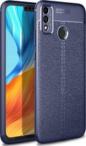 Voor Huawei Honor 9X Lite Litchi Texture TPU schokbestendig hoesje (marineblauw)