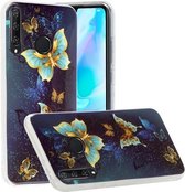 Voor Huawei Y6p (2020) Lichtgevende TPU zachte beschermhoes (dubbele vlinders)