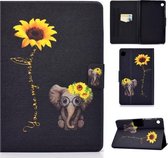 Voor Huawei MatePad T8 Voltage Geschilderd Patroon Tablet PC Beschermende Leren Case met Beugel & Kaartsleuven & Antislip Strip (Chrysanthemum Olifant)