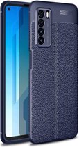 Voor Huawei Honor Play 4 Litchi Texture TPU schokbestendig hoesje (marineblauw)