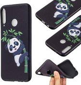 Voor Huawei Y7p / P40 lite E TPU zachte beschermhoes met reliëfpatroon (Panda en bamboe)