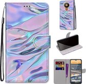 Voor Nokia 5.3 Gekleurde Tekening Cross Textuur Horizontale Flip PU Lederen Case met Houder & Kaartsleuven & Portemonnee & Lanyard (Fluorescerende Watertextuur)