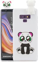 Voor Galaxy Note 9 Cartoon schokbestendige TPU beschermhoes met houder (Panda)