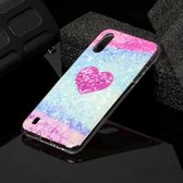 Voor Galaxy A01 Marble Pattern Soft TPU beschermhoes (Red Love)
