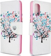 Voor Galaxy A41 Gekleurde tekening patroon Horizontale flip lederen tas met houder & kaartsleuven & portemonnee (kleine boom)