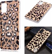 Voor Galaxy A51 Plating Marble Pattern Soft TPU beschermhoes (Leopard)