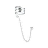ear cuff zilver met ketting en oorsteker | oorklem dames zilver | chain Ear Studs | zilverana | Sterling 925 Silver | zilveren oorbellen dames