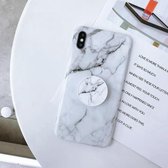 Glanzende marmeren opvouwbare beugel TPU-hoesje voor iPhone XR (Z6)