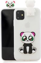 Voor iPhone 11 Pro Cartoon schokbestendige TPU beschermhoes met houder (Panda)