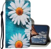 Voor iPhone XR 3D Gekleurde Tekening Horizontale Flip PU Lederen Case met Houder & Kaartsleuven & Portemonnee (Chrysanthemum)