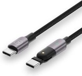 KUULAA KL-O134 1m 3A 60W USB-C / Type-C naar USB-C / Type-C 180 graden roterende magnetische oplaadkabel (grijs)