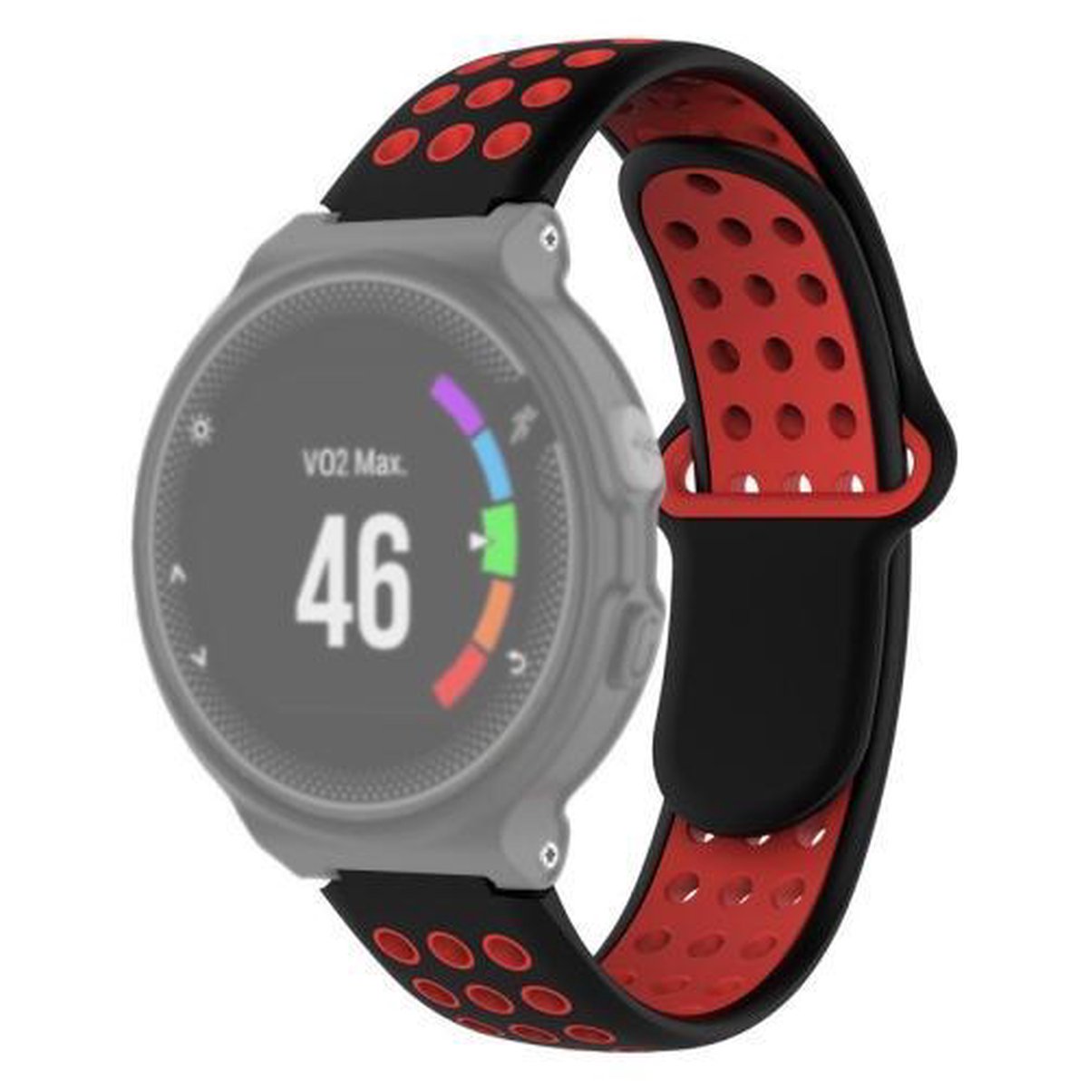 Voor Garmin Forerunner 220/230/235/630/620 / 735xt siliconen band (zwart rood)