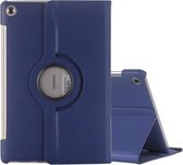 Voor Huawei MediaPad M5 10,8 inch Litchi Texture PU lederen tas met gedraaide houder & slaap- / wekfunctie (donkerblauw)