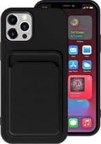 TPU + flanellen voering schokbestendig hoesje met kaartsleuven voor iPhone 11 (zwart)