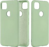 Voor Google Pixel 4a Pure Color Liquid Silicone Shockproof Full Coverage Case (Groen)