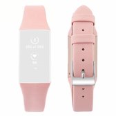 Voor Fitbit Charge 3 kunststof lederen band, maat: L (roze)