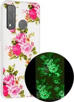 Voor Huawei P smart 2020 Lichtgevende TPU beschermhoes voor mobiele telefoon (Rose Flower)