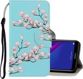 Voor Huawei Y5 2019 3D Gekleurde Tekening Horizontale Flip PU Lederen Case met Houder & Kaartsleuven & Portemonnee (Magnolia)