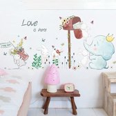 Cartoon Leuke Kinderkamer Nachtkastje Kleuterschool Layout Decoratieve Muurstickers