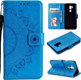 Voor LG G7 Totem Bloem Reliëf Horizontale Flip TPU + PU lederen tas met houder & kaartsleuven & portemonnee (blauw)