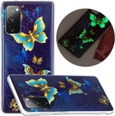 Voor Samsung Galaxy S20 FE Luminous TPU mobiele telefoon beschermhoes (dubbele vlinder)