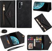 Voor Huawei P30 Pro Skin Feel Rits Horizontale Flip Leren Case met Houder & Kaartsleuven & Fotolijst & Lanyard & Lang Touw (Zwart)