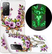 Voor Samsung Galaxy S20 FE Luminous TPU mobiele telefoon beschermhoes (Flower Deer)