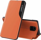 Voor Xiaomi Redmi Note 9 Pro zijscherm magnetisch schokbestendig horizontaal flip lederen tas met houder (oranje)