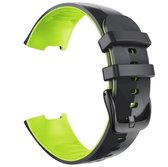 Voor Fitbit Charge 3/4 universele tweekleurige siliconen vervangende band horlogeband (zwart groen)