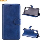 Voor Samsung Galaxy M62 / F62 ENKAY Hat-Prince horizontale flip PU lederen tas met houder & kaartsleuven en portemonnee (donkerblauw)