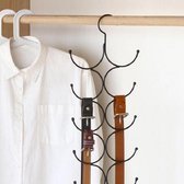 Multi-cirkel haak hangende sjaal riem sjaal stropdas hanger rek, afmeting: 50,5x20,5cm (zwart)