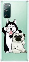 Voor Samsung Galaxy S20 FE schokbestendig geverfd transparant TPU beschermhoes (selfie hond)