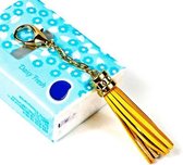 LS01 kwast zinklegering sleutelhanger auto hangende tas hanger (geel)
