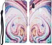 Voor Samsung Galaxy A40 Gekleurde Tekening Patroon Horizontale Flip Leren Case met Houder & Kaartsleuven & Portemonnee & Lanyard (Whirlpool Marmer)