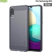 Voor Samsung Galaxy A02 / M02 MOFI Gentleness-serie Geborstelde textuur Koolstofvezel Zachte TPU-hoes (grijs)