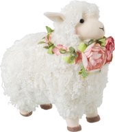 J-Line Schaap Bloemenkrans Wit Roze