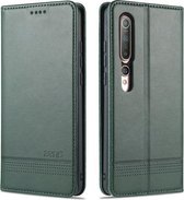 Voor Geschikt voor Xiaomi Mi 10 5G / 10 Pro 5G AZNS Magnetische Kalfsstructuur Horizontale Flip Leren Case met Kaartsleuven & Houder & Portemonnee (Drak Groen)