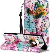 Voor LG Stylo 6 Olie Reliëf Gekleurde Tekening Patroon Horizontale Flip PU Lederen Case met Houder & Kaartsleuven & Portemonnee (Olifant)