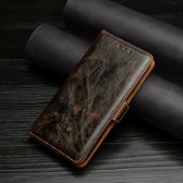 Kneedpatroon Textuur Zijgesp Horizontale lederen flip-hoes met houder en kaartsleuven voor iPhone 6 / 6s (bruin)