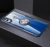 Krasbestendige TPU + acryl ringbeugel beschermhoes voor Huawei Honor 10 Lite (marineblauw)