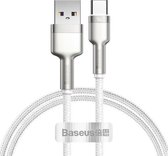 Baseus CATJK-A02 Cafule-serie 40W USB naar Type-C / USB-C metalen oplaadgegevenskabel, lengte: 1m (wit)