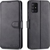 Voor Samsung Galaxy A71 5G AZNS Kalfsstructuur Horizontale Flip Leren Case, met Houder & Kaartsleuven & Portemonnee & Fotolijst (Zwart)