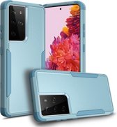 Voor Samsung Galaxy S21 Ultra 5G TPU + PC schokbestendige beschermhoes (grijsgroen)