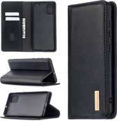 Voor Samsung Galaxy A71 2 in 1 Afneembare Magnetische Horizontale Flip Lederen Case met Houder & Kaartsleuven & Portemonnee (Zwart)